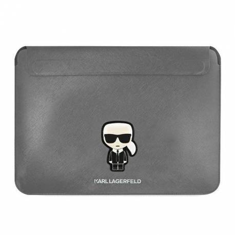 Karl Lagerfeld Sleeve KLCS14PISFG 13/14" srebrny/siver Saffiano Ikonik Karl