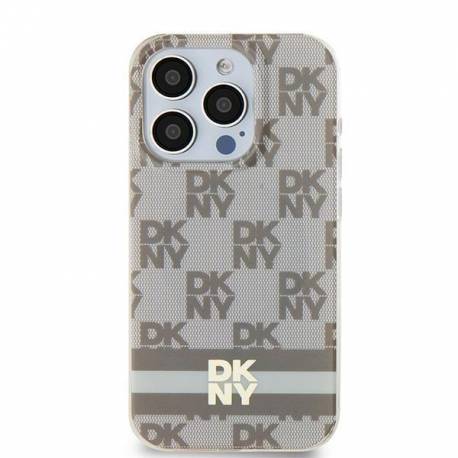 Etui Dkny Iml Checkered Mono Pattern & Printed Stripes Magsafe Na Iphone 11 / Xr - Beżowe