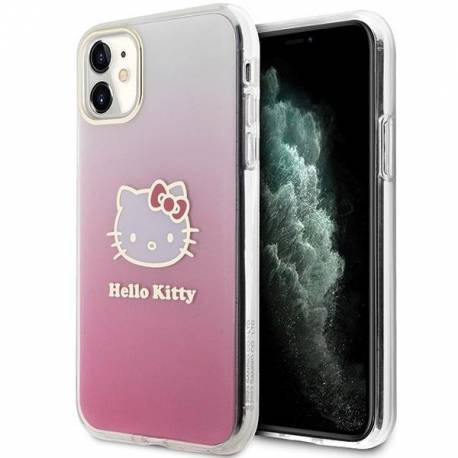 Etui Hello Kitty Iml Gradient Electrop Kitty Head Na Iphone 11 / Xr - Różowe