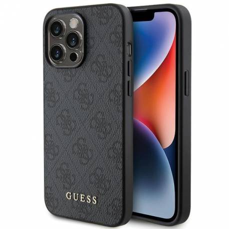 Etui Guess 4G Metal Gold Logo Na Iphone 15 Pro - Szare