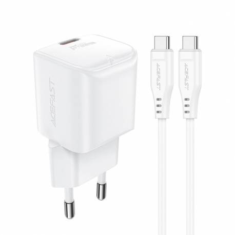 Ładowarka Sieciowa Acefast A73 Mini Pd 20W Gan + Kabel Usb-C - Biała