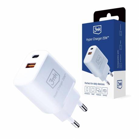 Ładowarka Sieciowa 3Mk Hyper Charger 20W Usb-C Usb-A - Biała