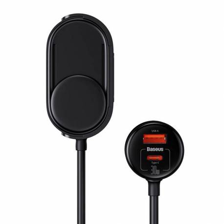 Baseus Ładowarka Samochodowa Usb A + Typ C + 2 X Gniazdo Zapaliniczki Pd 5A 30W C00455300121-00 Czarna