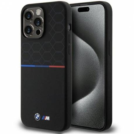 Etui Bmw M Silicone Pattern Magsafe Na Iphone 15 Pro Max - Czarne