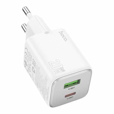 Hoco Ładowarka Sieciowa Usb A + Typ C Pd Qc 3A 20W N41 Biała