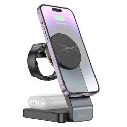 Hoco Ładowarka Indukcyjna 3W1 15W Kompatybilny Magsafe Motorcycle Cq3 Czana Hoco Ładowarka Indukcyjna 3W1 15W Kompatybilny Magsafe Motorcycle Cq3 Czana