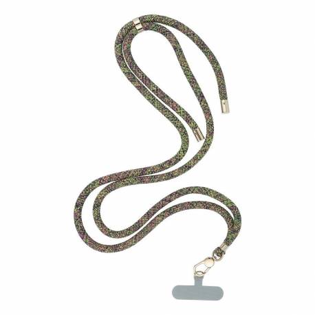 Zawieszka Swing (8Mm) Do Telefonu Z Regulacją Długości / Długość Sznura 165Cm (Max 82,5Cm W Pętli) / Na Ramię Lub Szyję - Szaro 