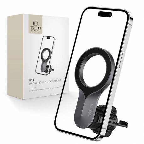 Uchwyt Tech-Protect N55 Samochodowy Na Telefon Magnetyczny Z Magsafe Do Kratki Nawiewu - Czarny