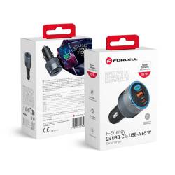 Forcell F-Energy Alu - Ładowarka Samochodowa 65W Pd+Qc4.0+Sam Sfc 2.0, 2Xusb C+Usb A
