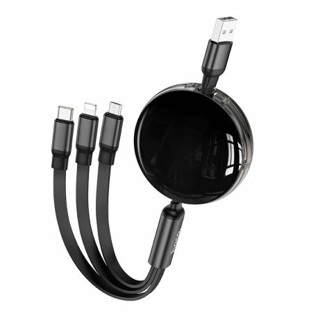 Hoco Kabel 3W1 Usb A Do Lightnig / Micro Usb / Typ C 2A X78 1 M Czarny