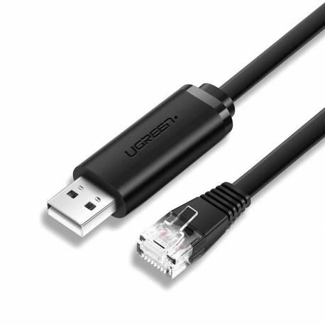 Ugreen Kabel Konsolowy Przejściówka Usb - Ethernet Rj45 1,5M Czarny (Cm204)