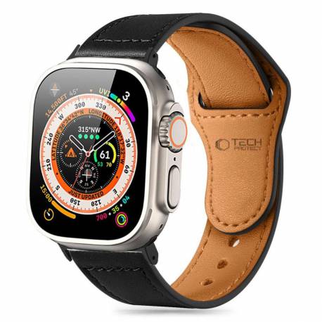 Pasek Tech-Protect Naturalfit Na Apple Watch 4 / 5 / 6 / 7 / 8 / 9 / Se (38 / 40 / 41 Mm) - Czarny