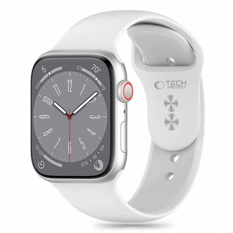 Pasek Tech-Protect Silicone Na Apple Watch 4 / 5 / 6 / 7 / 8 / 9 / Se (38 / 40 / 41 Mm) - Biały