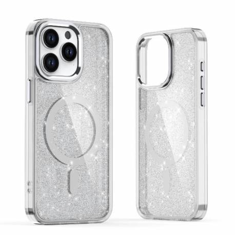 Etui Glitter Case Magsafe Na Iphone 16 Plus - Białe Z Brokatem