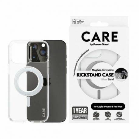 Etui Care By Panzerglass Kickstand Case Magsafe Na Iphone 15 Pro Max - Srebrne