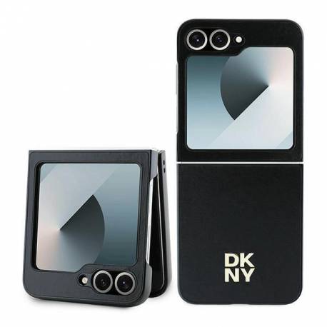 Etui Dkny Leather Metal Stack Logo Na Samsung Galaxy Z Flip 6 - Czarne