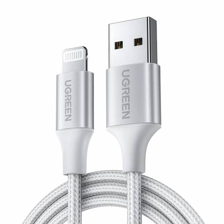 Kabel Ugreen Us199 60163 Usb-A / Lightning Mfi 2M - Srebrny