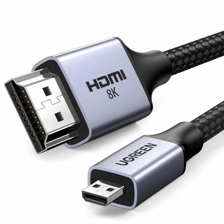 Kabel Ugreen Hd164 15516 Micro Hdmi / Hdmi 2.1 8K 1M - Szary