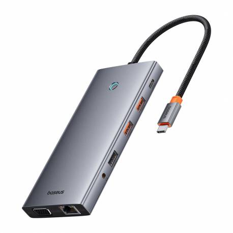 Hub Baseus Portaljoy Series 13W1 Usb-C - 2X Hdmi / Dp / Vga / Usb-A 3.1 / Usb-C 3.1 / Usb-A 2.0 / Pd / Rj45 / Sd / Tf / Aux - Sz