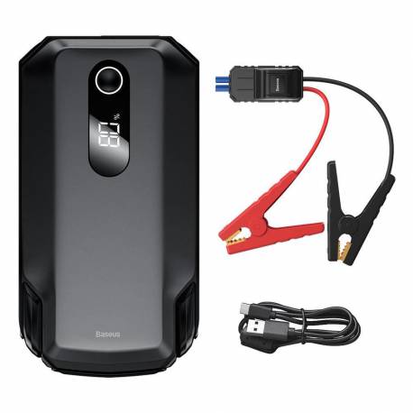 Baseus Powerbank Power Starter Jump Starter Urządzenie Rozruchowe Booster 20000Mah 12V (2000A / 1000A) + Kable Krokodylki Czarny