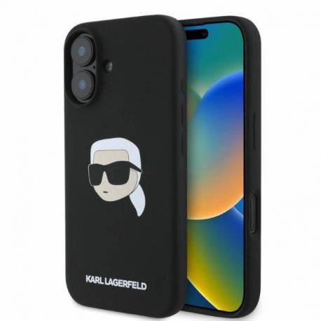 Etui Karl Lagerfeld Silicone Karl Head Print Magsafe Na Iphone 16 - Czarne