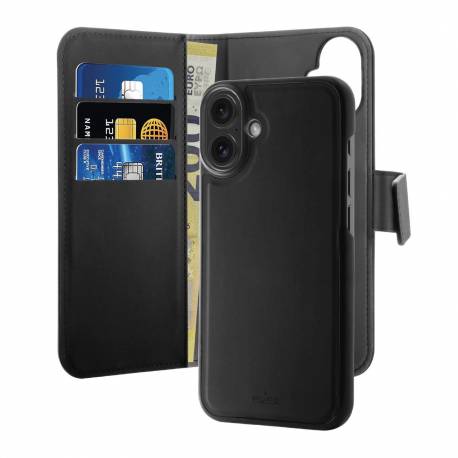 Etui Z Ekoskóry Puro Wallet Detachable Magsafe 2W1 Z Klapką I Portfelem Do Iphone 16 - Czarne