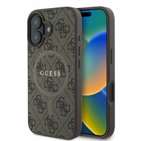 Etui Guess 4G Ring Classic Logo Magsafe Na Iphone 16 Plus - Brązowe
