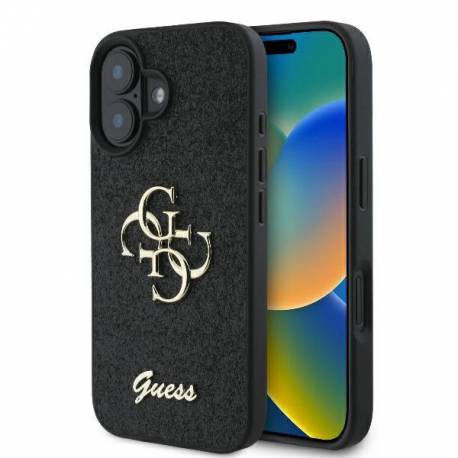 Etui Guess Fixed Glitter Big 4G Na Iphone 16 Plus - Czarne