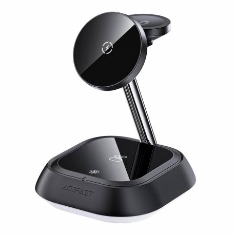 Stacja Ładująca Indukcyjna 3W1 Acefast E16 15W Do Telefonu / Słuchawek / Zegarka - Czarna