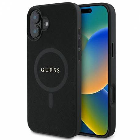 Etui Guess Saffiano Classic Logo Magsafe Na Iphone 16 Plus - Czarne