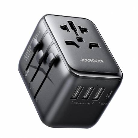 Adapter Podróżny Joyroom Jr-Tcw01 Uniwersalny 17W Eu / Us / Uk / Jp / Au / Cn - Czarny