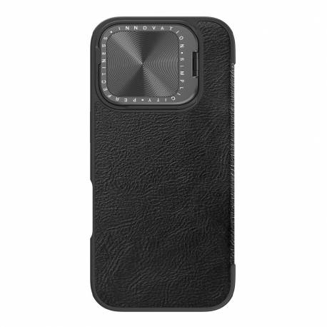 Etui Nillkin Qin Prop Leather Case Z Osłoną Na Aparat I Podstawką Na Iphone 16 Pro Max - Czarne