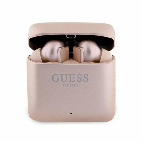 Guess Słuchawki Bezprzewodowe Bluetooth Tws + Stacja Dokująca Gutwssu20Alegp (Printed Logo) Złoty Róż