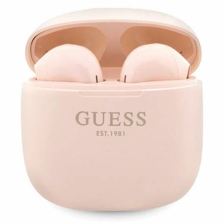 Guess Słuchawki Bezprzewodowe Bluetooth Tws + Stacja Dokująca Gutwst26Psp (Classic Est Logo) Różowe