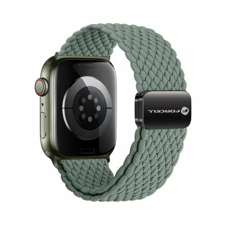 Forcell F-Design Fa02 Pasek Magnetyczny Nylonowy Do Apple Watch 38 / 40 / 41 Mm Oliwkowy