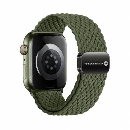 Forcell F-Design Fa02 Pasek Magnetyczny Nylonowy Do Apple Watch 42 / 44 / 45 / 49 Mm Ciemny Oliwkowy