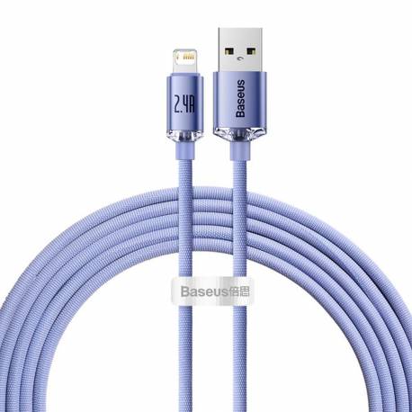 Baseus Kabel Usb A Do Lightning 2,4A Crystal Shine Cajy000005 1,2 M Fioletowy