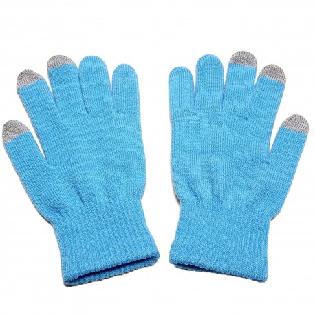 Uniwersalne rękawiczki zimowe do telefonu jasnoniebieskie