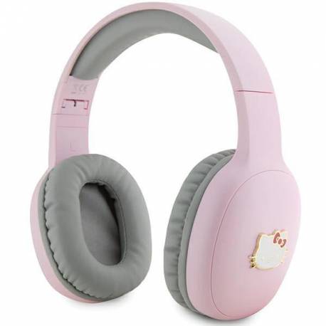 Słuchawki Nauszne Bluetooth Hello Kitty Metal Logo - Różowe