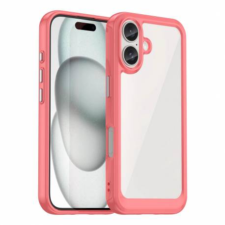 Etui Outer Space Case Z Żelową Ramką Do Iphone 16 Plus - Czerwone