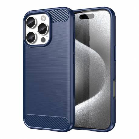 Etui Silikonowe Carbon Case Do Iphone 16 Pro Max - Niebieskie
