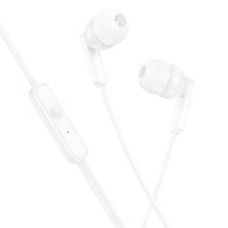 Hoco Zestaw Słuchawkowy / Słuchawki Dokanałowe Jack 3,5Mm Z Mikrofonem M121 Bright Białe