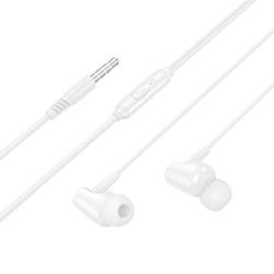 Hoco Zestaw Słuchawkowy / Słuchawki Dokanałowe Jack 3,5Mm Z Mikrofonem M112 Białe