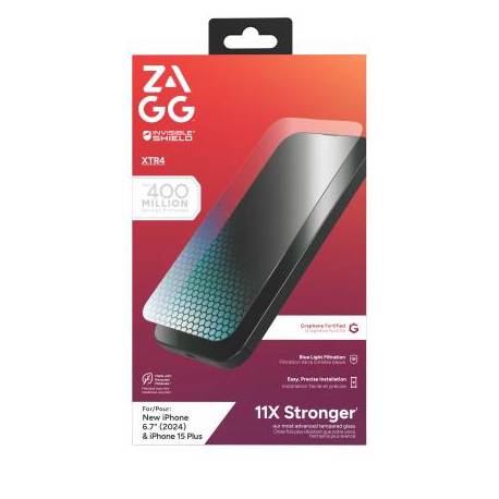 Szkło Ochronne Z Grafenem I Filtrem Światła Niebieskiego Zagg Invisibleshield Glass Xtr4 Do Iphone 15 Plus / 16 Plus