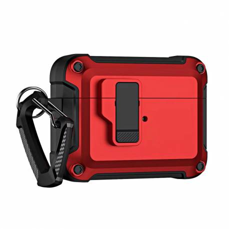 Pro Armour Airpods Case With Hook - Airpods 4 Red