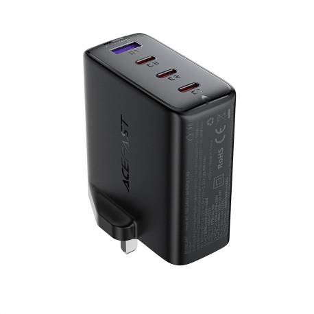 Ładowarka Sieciowa Acefast A97 Pd100W Gan (3 X Usb-C + Usb-A) Z Wtyczką Uk - Czarna