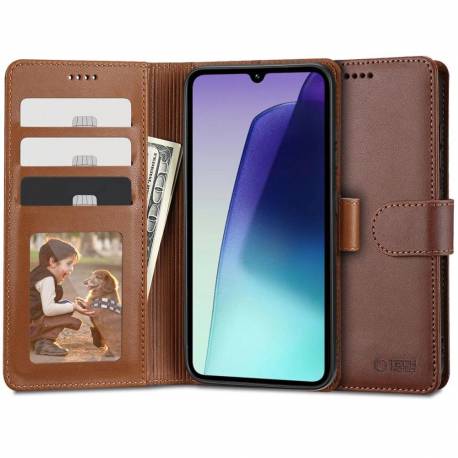 Etui Tech-Protect Wallet Na Xiaomi Redmi 14C / Poco C75 - Brązowe