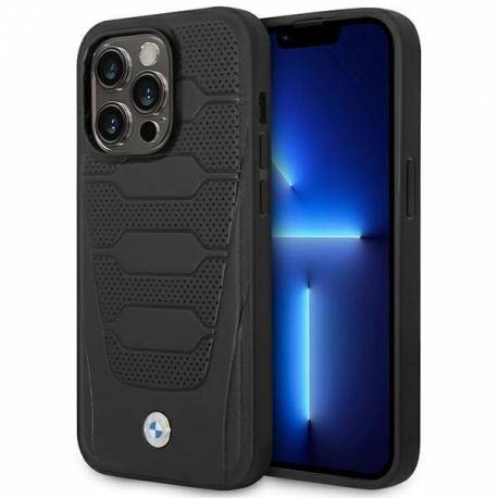 Etui Bmw Leather Seats Pattern Na Iphone 14 Pro Max - Czarne