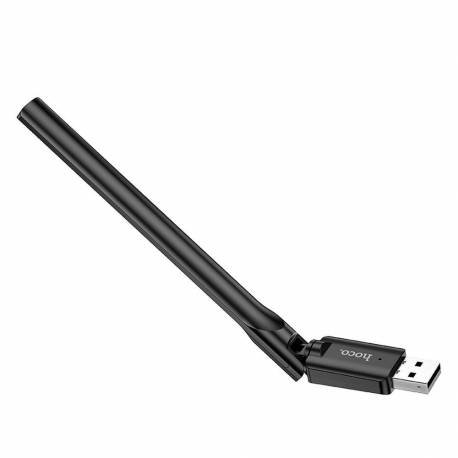 Hoco Bezprzewodowa Karta Sieciowa Z Zewnętrzną Anteną Na Usb Wifi4 Hi32 Czarna