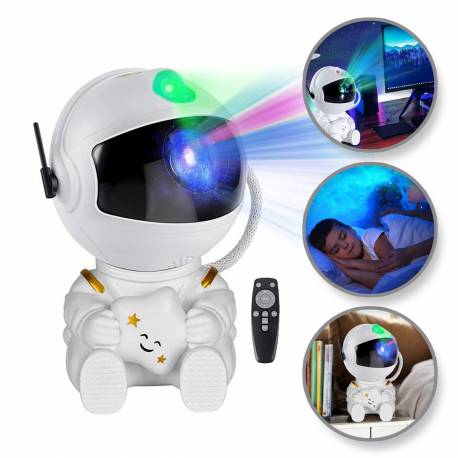 Projektor Gwiazd Nieba Led Astronauta Z Gwiazdką Lampka Nocna Na Pilot, Lamp44